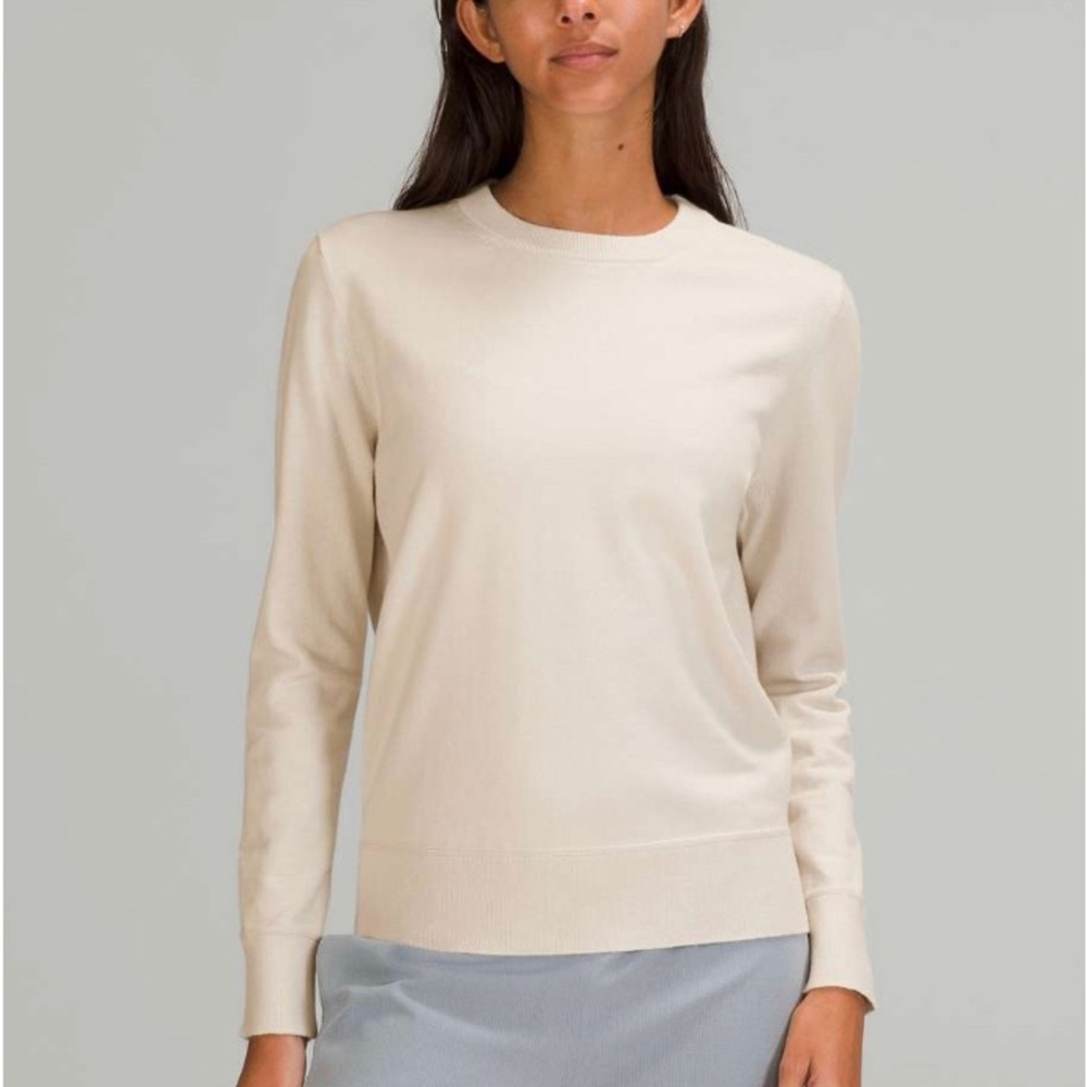 Lululemon Cotton-Cashmere Blend Sweater, White Opal, NEW, Size 4